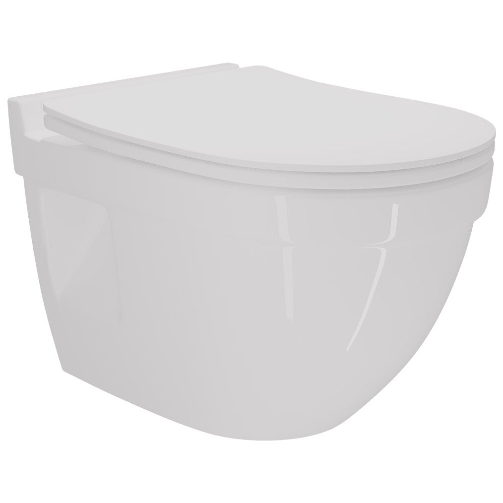 Унитаз подвесной безободковый с микролифтом белый Creto Cer C6 1806-Cer-С6P