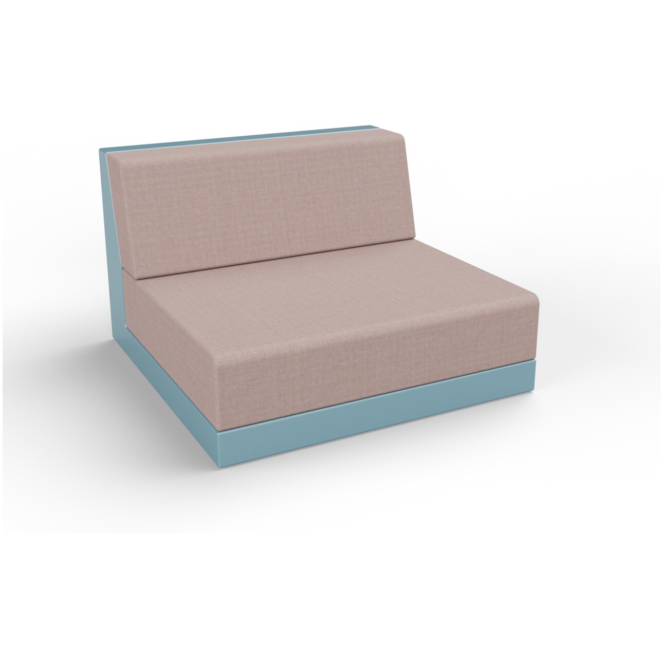Модуль дивана прямой пластиковый с подушками бирюзовый, кофейный Quarter modular