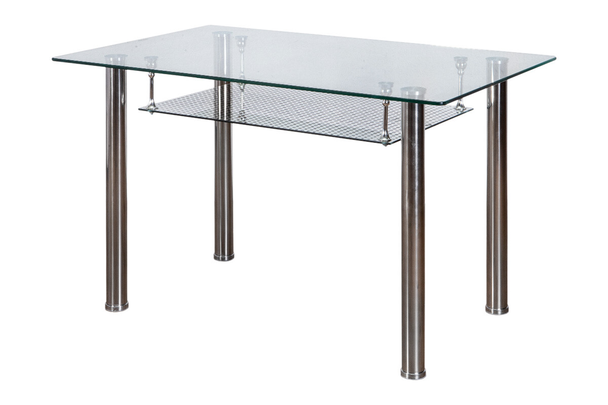 Обеденный стол стеклянный 120х75 см хром Dario