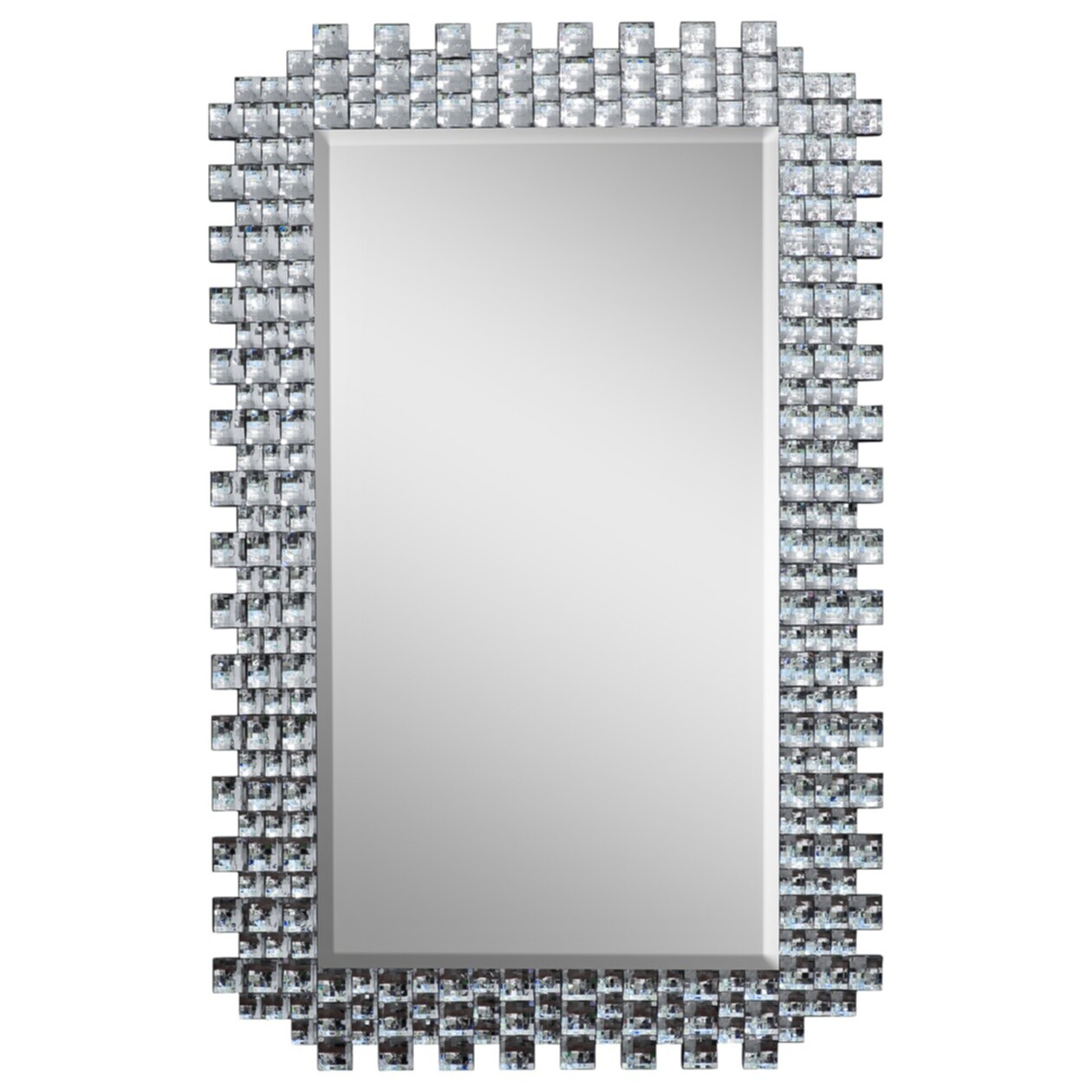 Зеркало настенное с зеркальными вставками 120х77 см хром Garda Decor