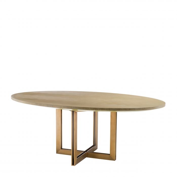 Обеденный стол овальный коричневый 120х200 см Dining Table Melchior Oval