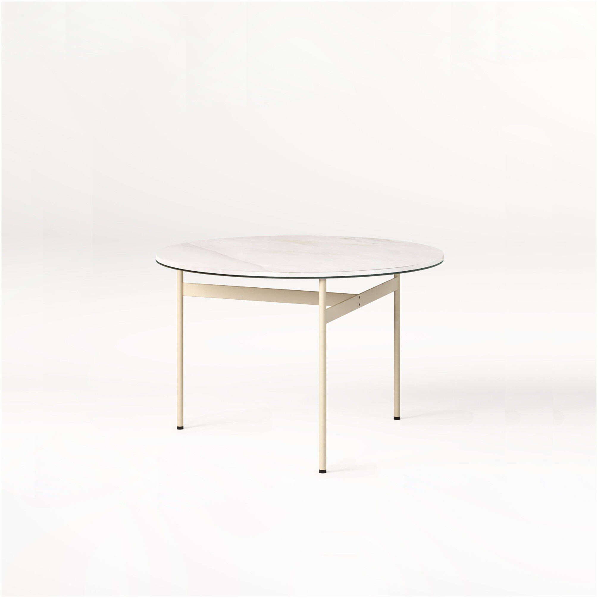Журнальный столик с керамической столешницей на металлических ножках бежевый Thinnest Coffee Table N