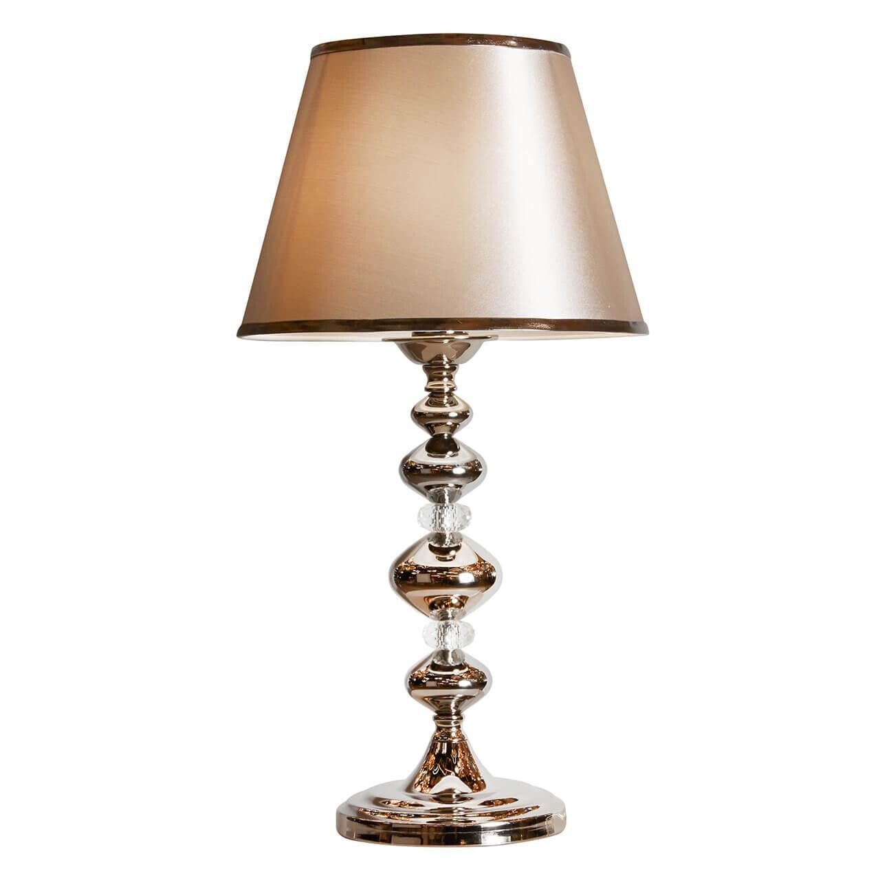 Настольная лампа с абажуром коричневая Brooklyn T2401-1 Nickel
