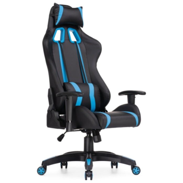 Компьютерное кресло черное, голубое Blok
