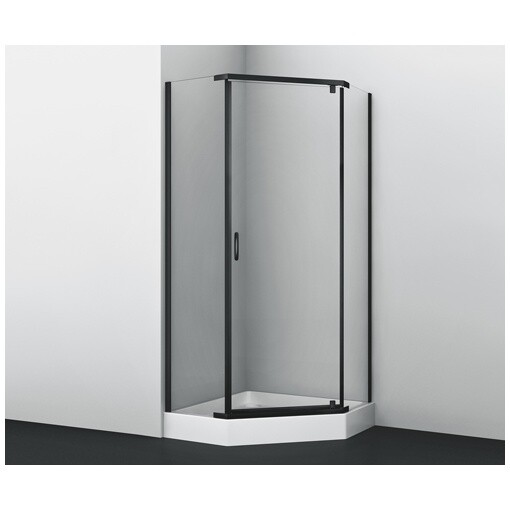 Душевой уголок пятиугольный 90х90 см черный Wasserkraft Wiese 84P11