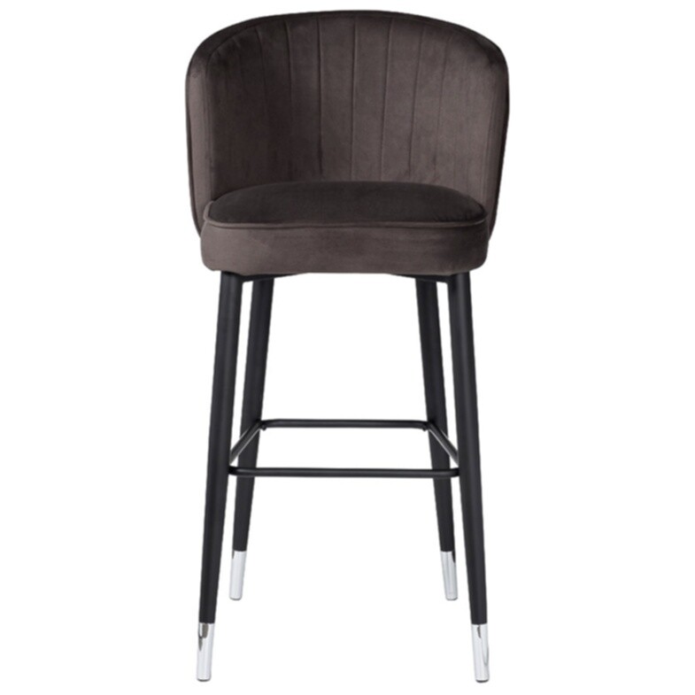 Барный стул на металлических ножках серо-коричневый 30C-309W