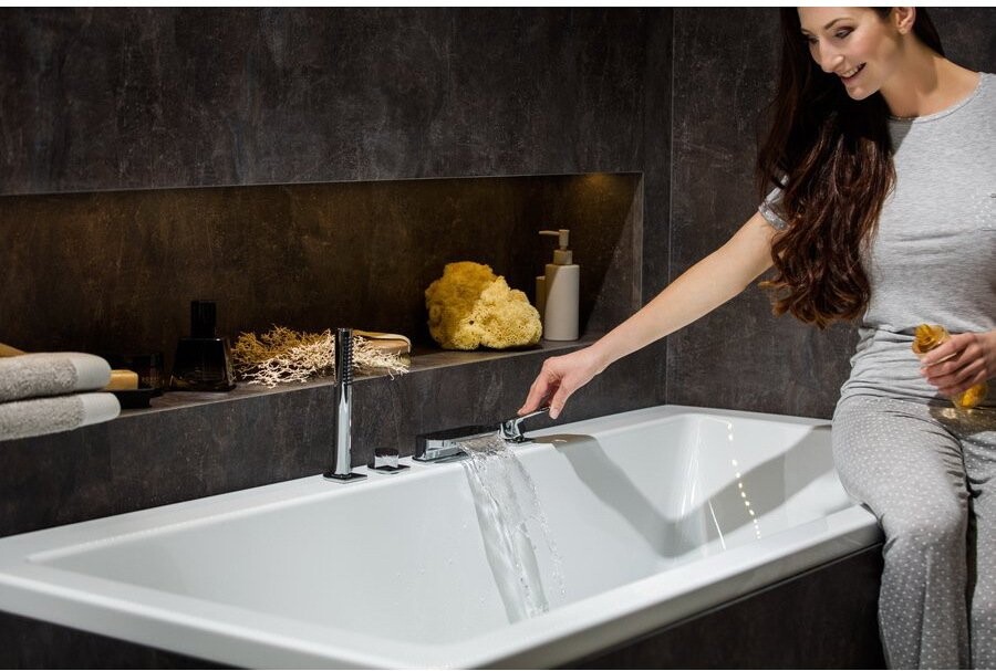 Смеситель на борт ванны встраиваемый однорычажный с душевым гарнитуром хром Ravak Chrome X070073 - изображение 6