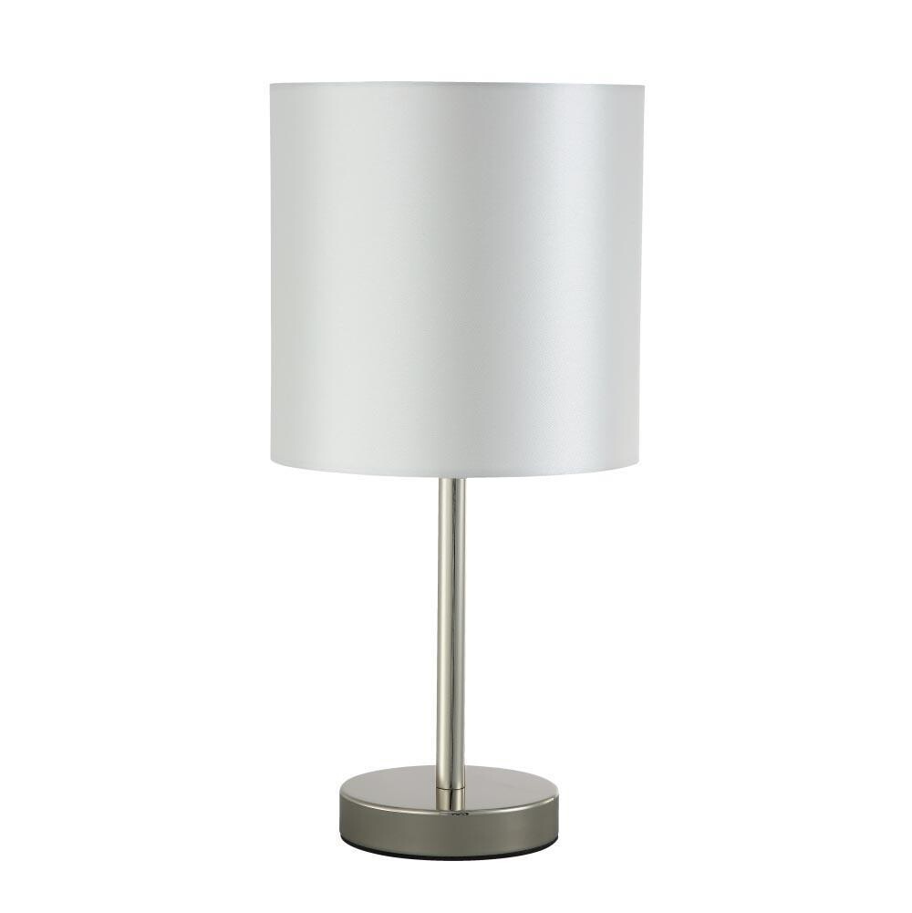 Настольная лампа с абажуром серебро Sergio LG1 Nickel
