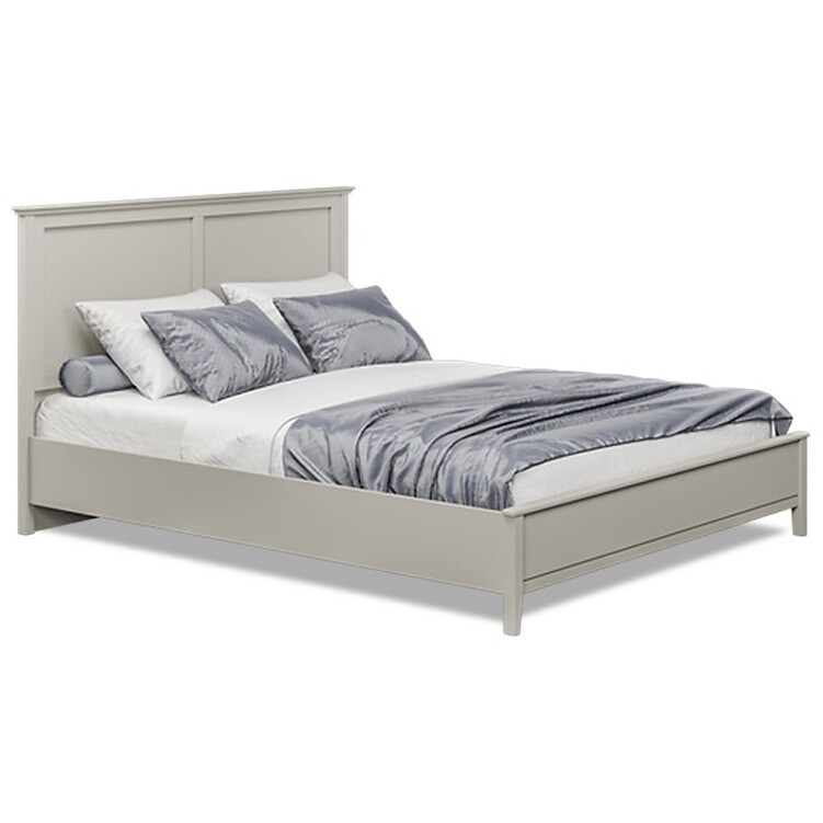 Кровать двуспальная с основанием 160х200 см светло-серая &quot;Адель&quot;