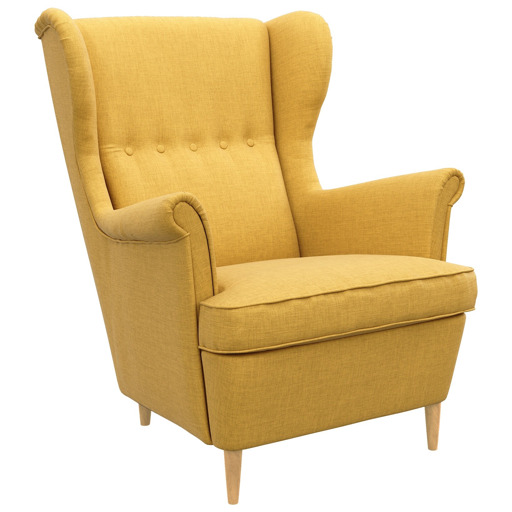 Кресло мягкое с ушами желтое &quot;Бенон&quot;