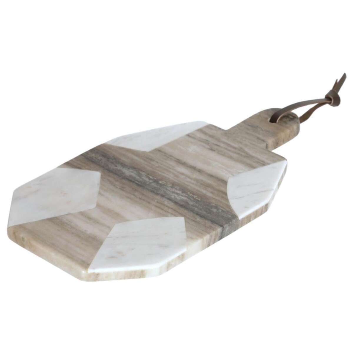 Доска сервировочная шестиугольная из серого и белого мрамора Vanina от La Forma
