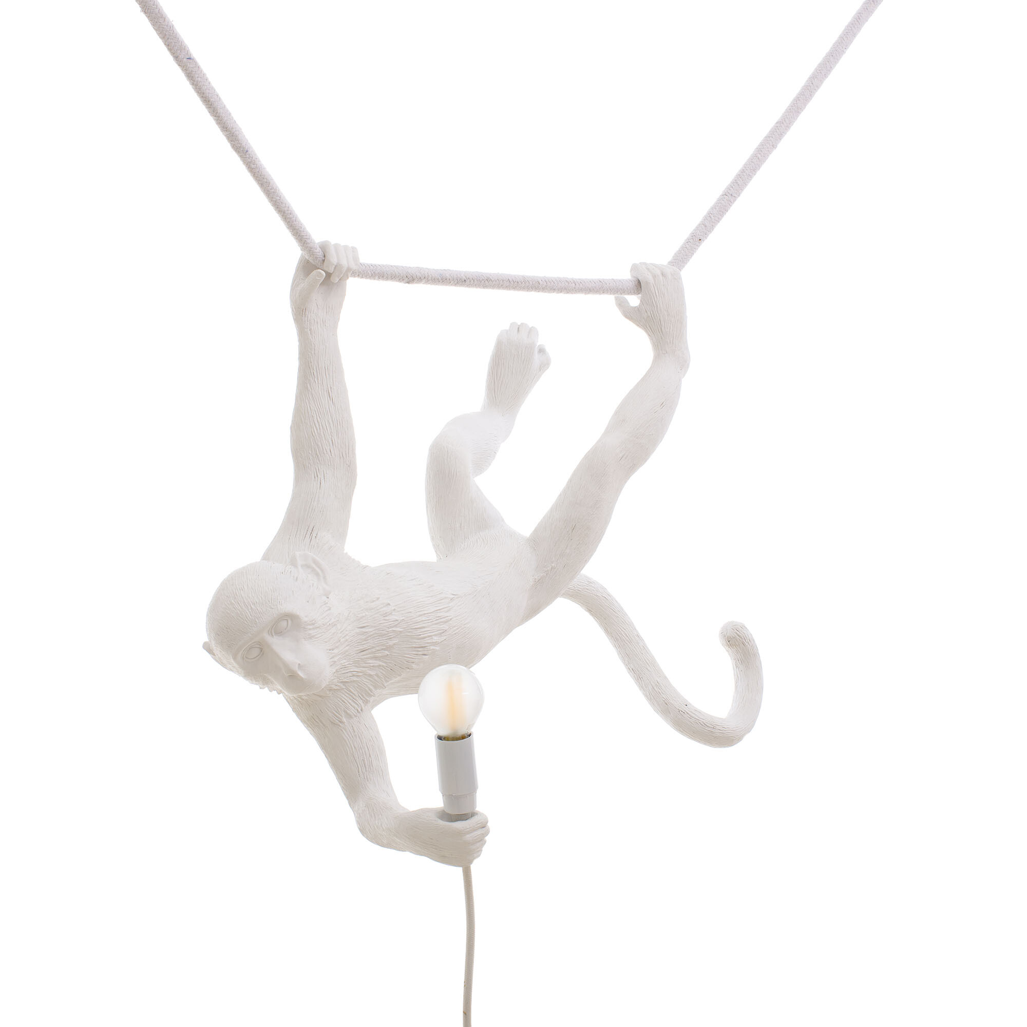 Светильник подвесной из смолы белый The Monkey Lamp Swing 14875