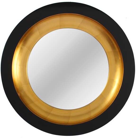 Зеркало настенное круглое 75 см золото с черным Capri Black
