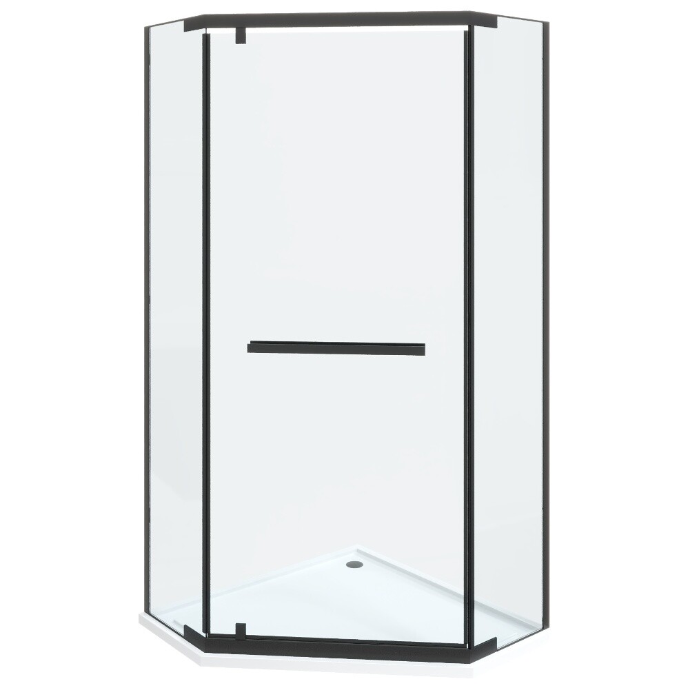 Душевой уголок пятиугольный 90x90 см черный Cerutti SPA Chika ZP91B - изображение 4