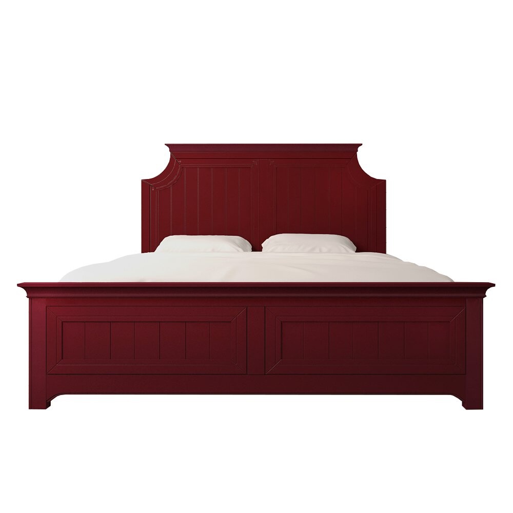 Кровать двуспальная деревянная 180х200 см красная Bordo