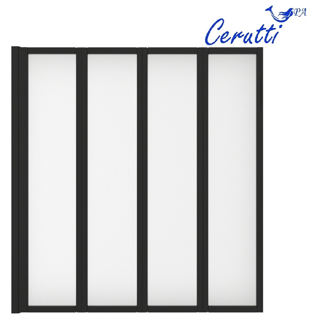 Шторка для ванной 130х140 см прозрачная, черная Cerutti SPA BOUNA-B - изображение 7