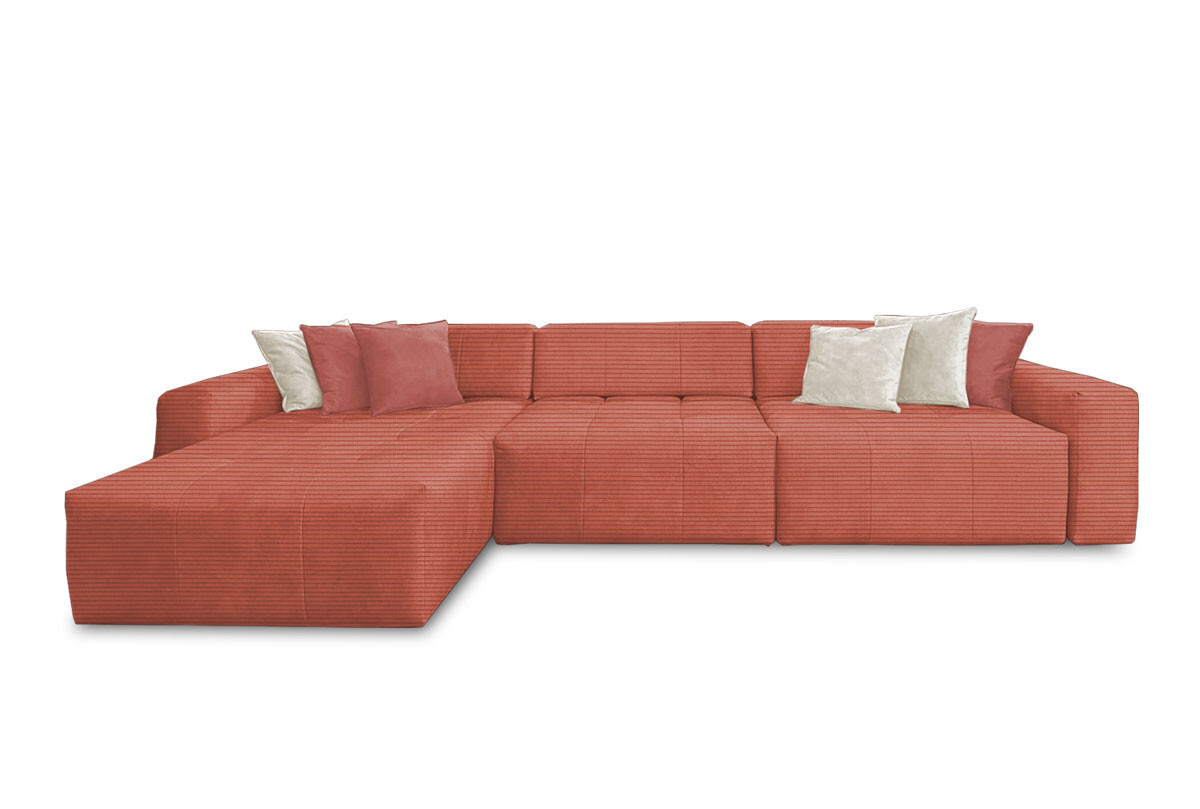 Угловой диван модульный левый оранжевый Apollo