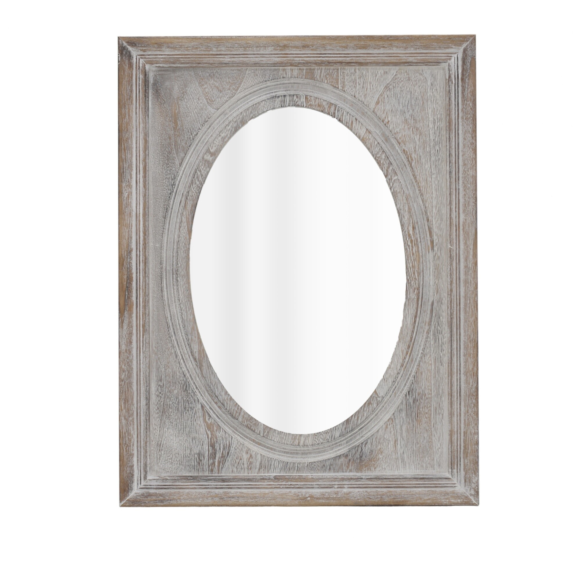 Зеркало настенное в деревянной раме серое 110953
