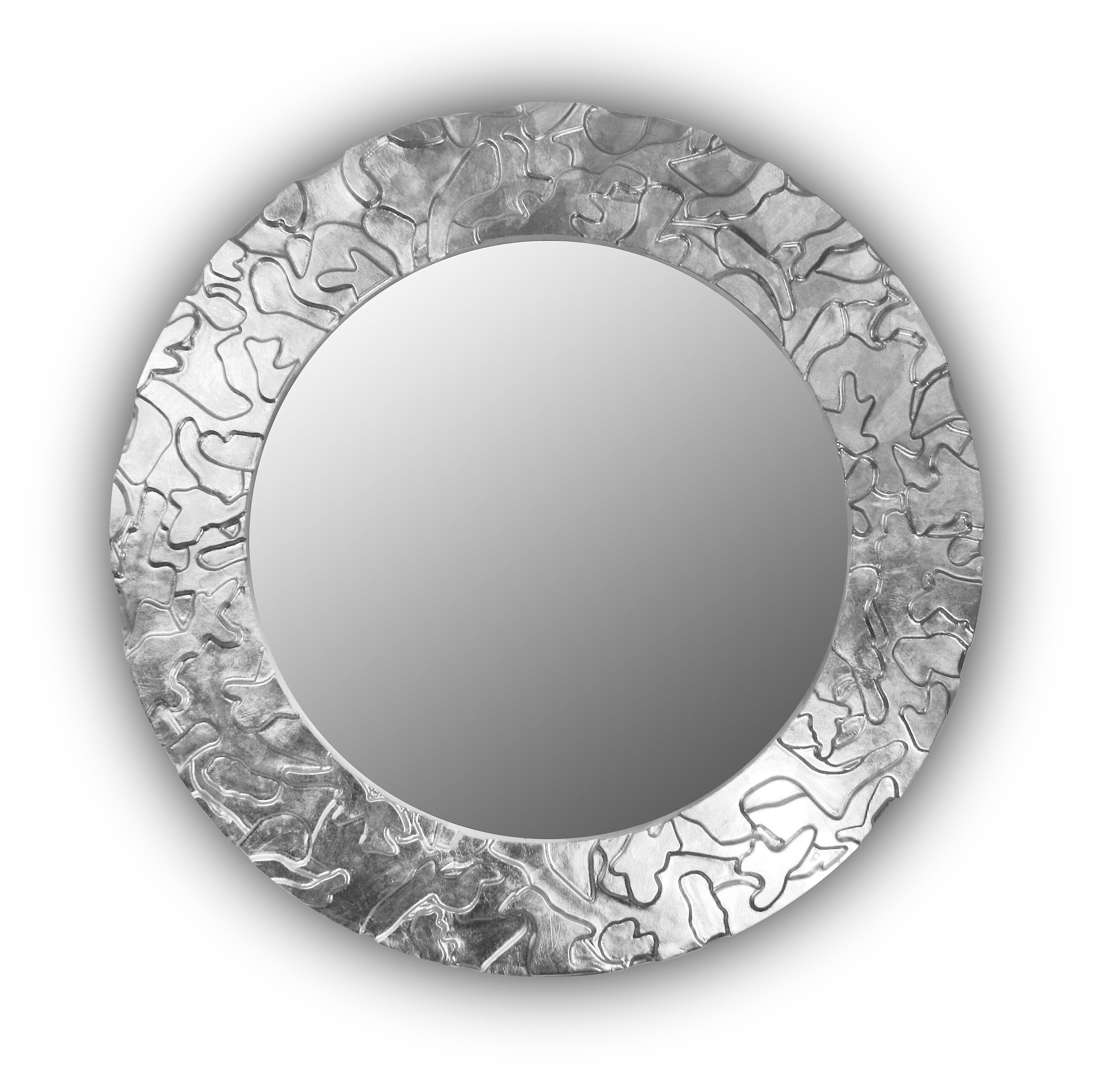 Круглое зеркало настенное серебро FASHION CAMOUFLAGE