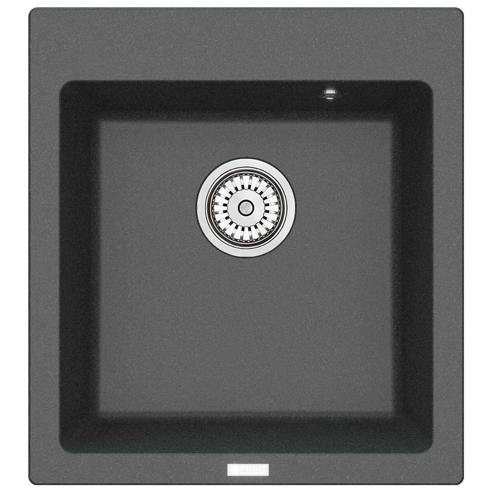 Мойка кухонная кварцевая квадратная 51х47 см графит Point &quot;Моко-47&quot; PN3006GR