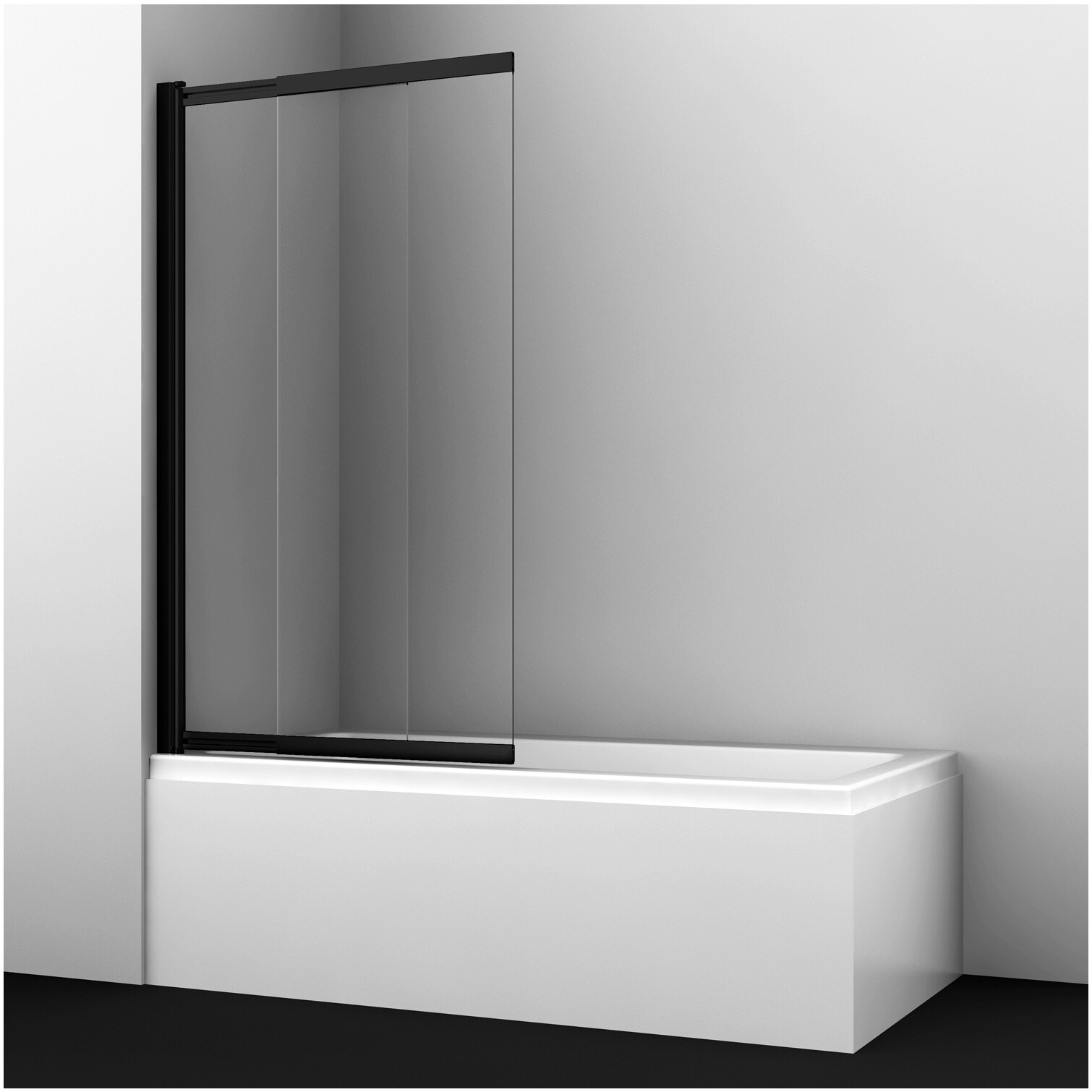 Шторка стеклянная 80х140 см черная Wasserkraft Dill WasserSchutz 61S02-80 9071265