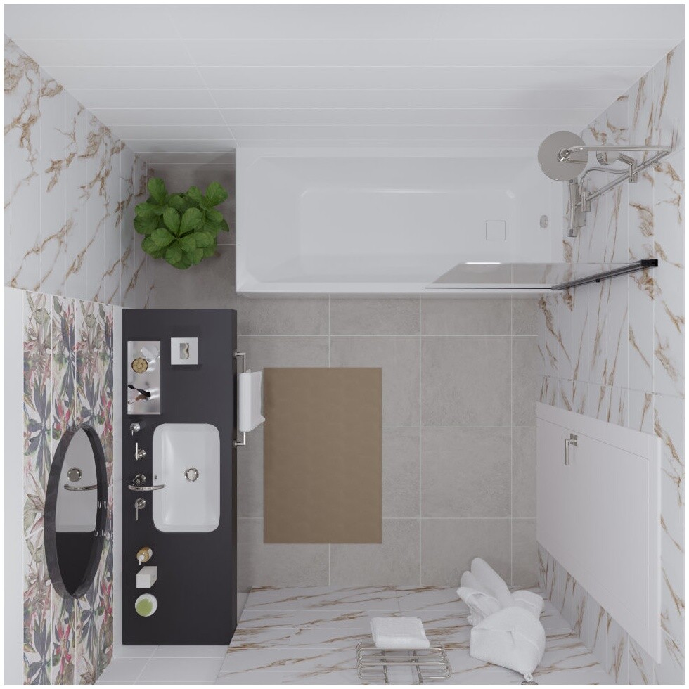 Штора на ванну фиксированная стеклянная 75х140 см черная "Соло-Блэк" Triton Щ0000051154 - изображение 6