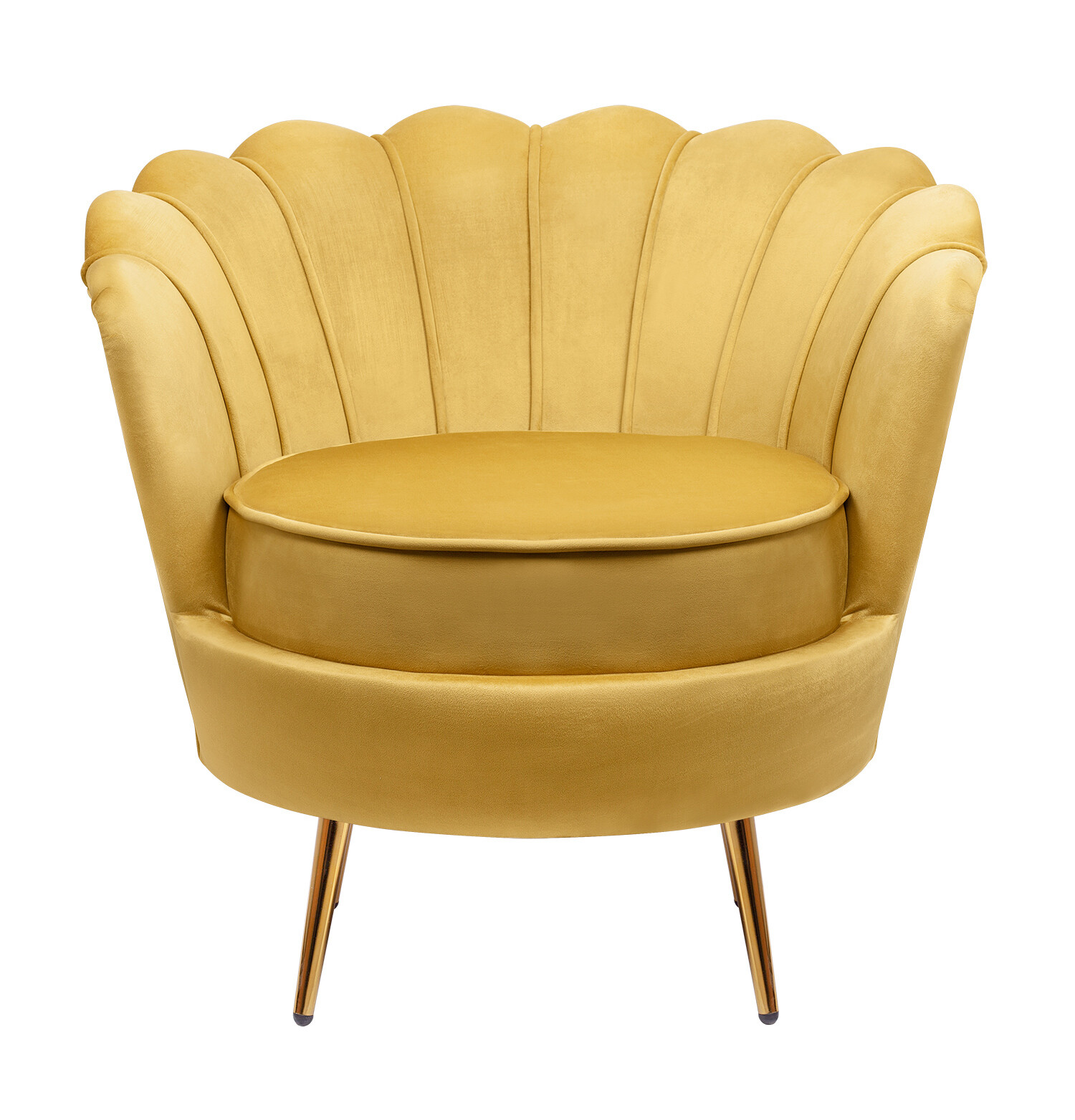 Кресло круглое мягкое желтое Pearl
