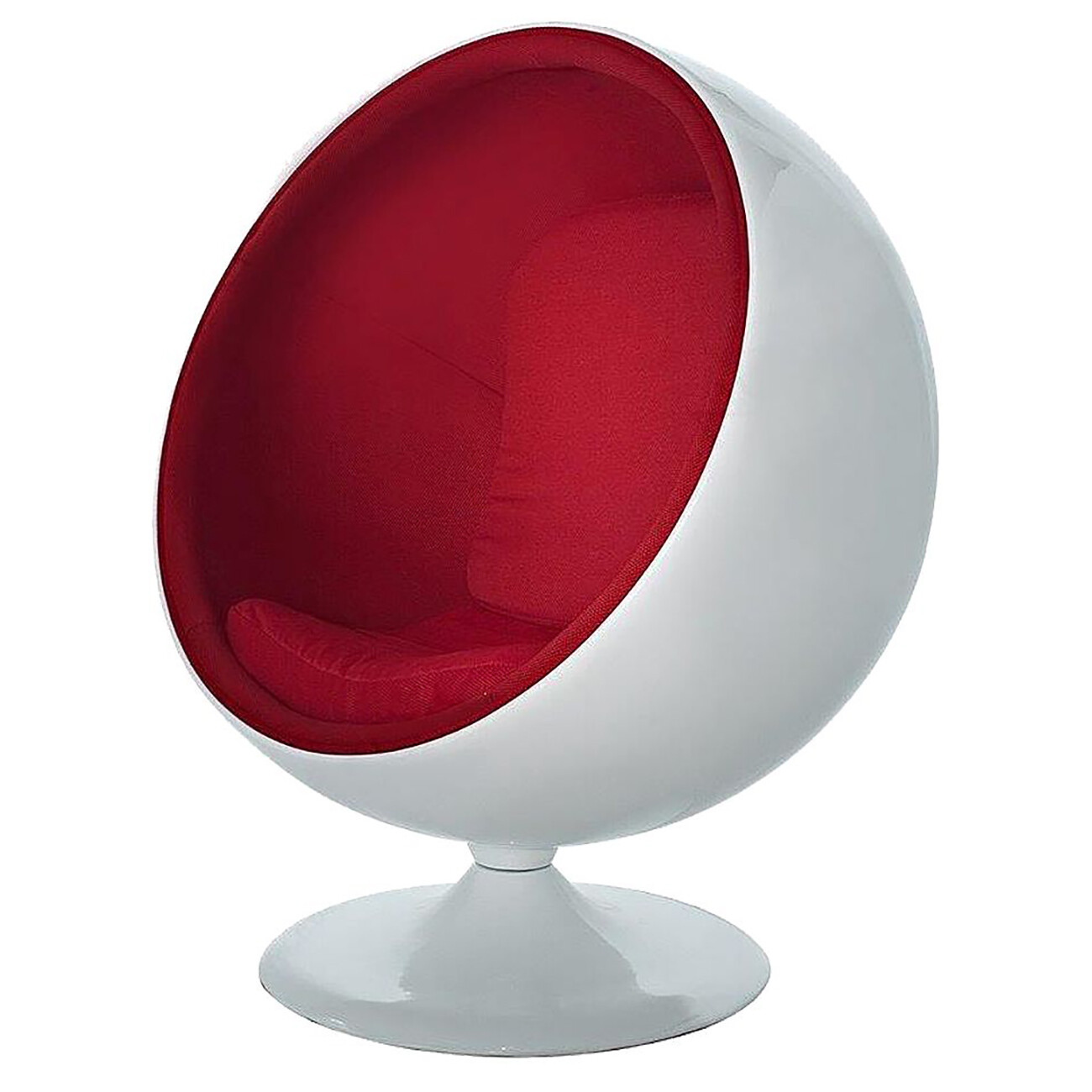 Кресло-шар белое с красным Eero Ball Chair