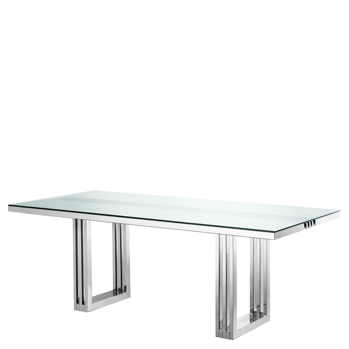 Обеденный стол стеклянный серебро Garibaldi 110678