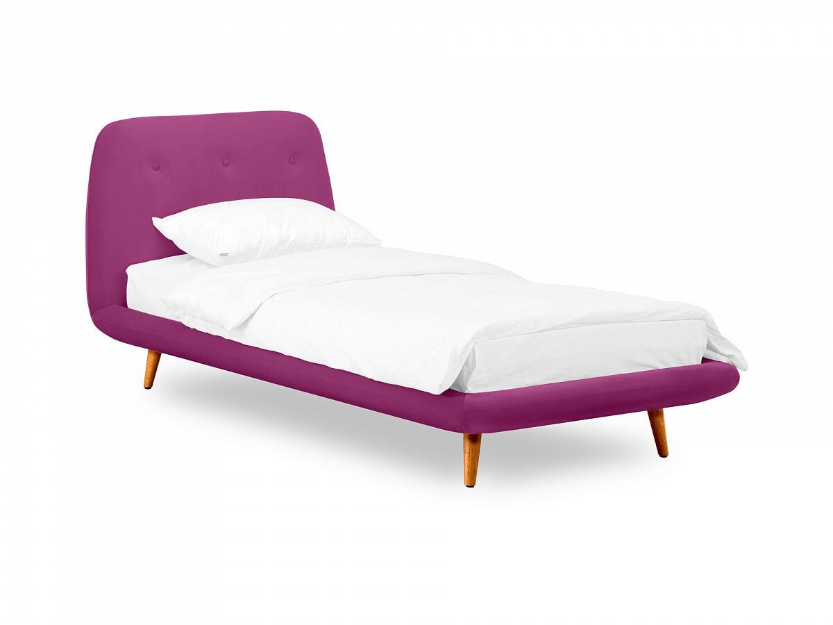 Кровать односпальная розовая 90х200 см Loa 900
