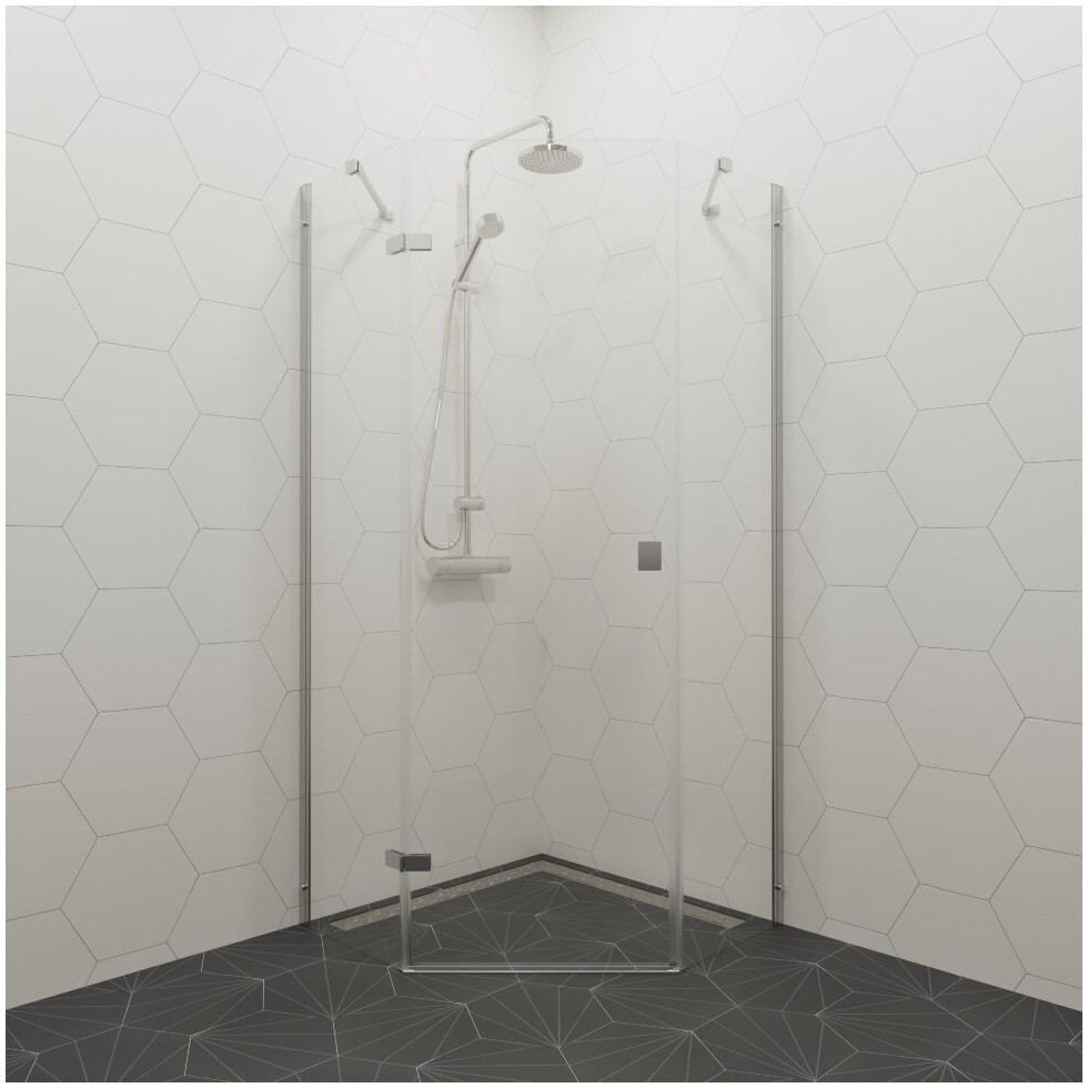 Душевой уголок пятиугольный 90х90 см хром Triton "Сигма-Хром" Щ0000054219 - изображение 6