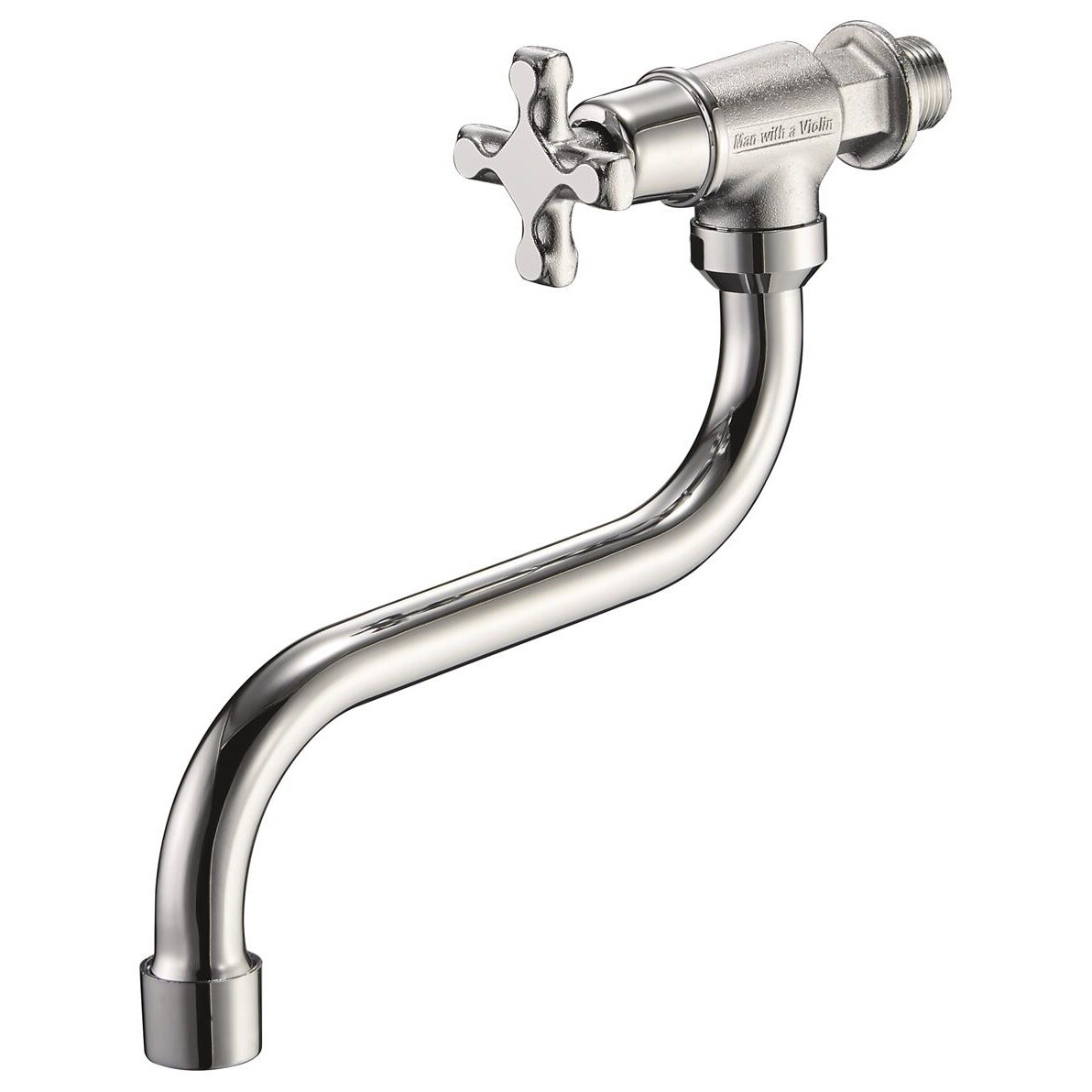Кран для кухни настенный вентильный хром Solone JIK13-A102-A