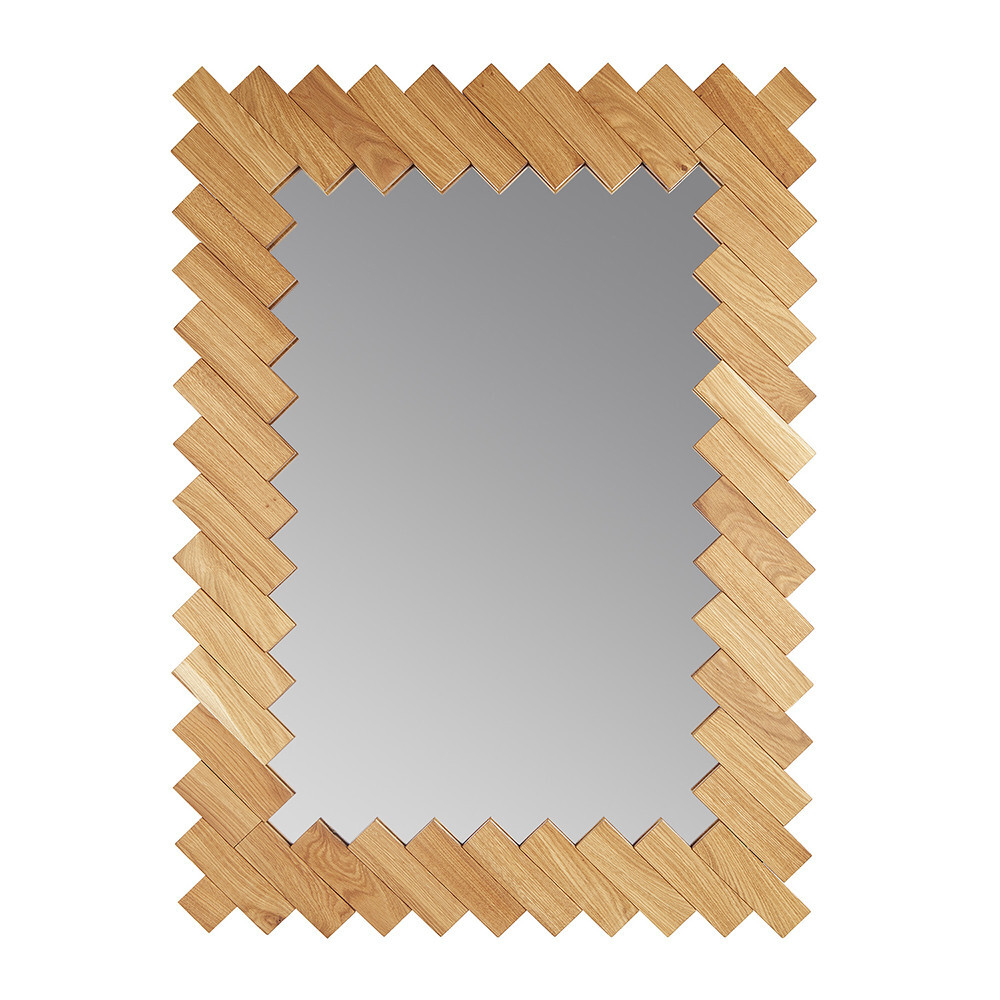 Зеркало настенное прямоугольное коричневое &quot;Дубовые планки&quot;