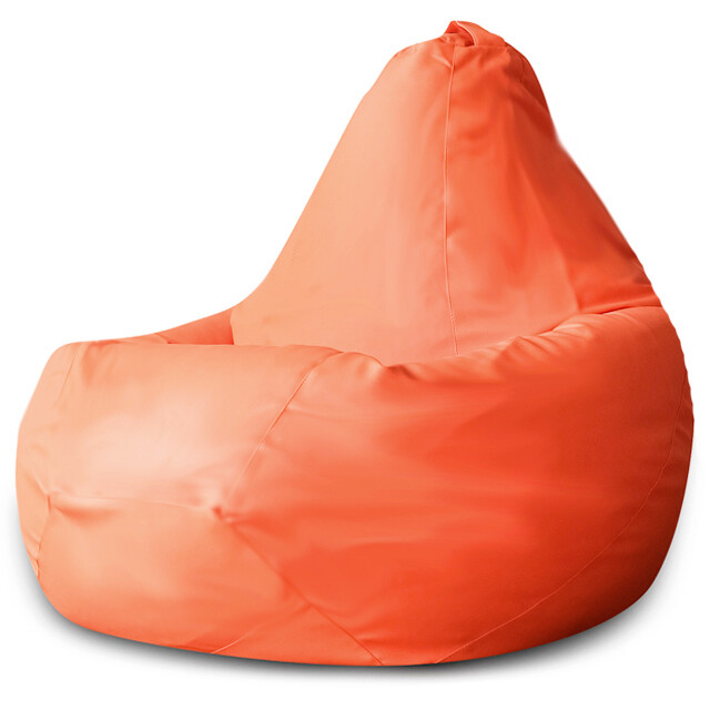 Кресло-мешок из экокожи оранжевое &quot;Груша&quot; 3XL