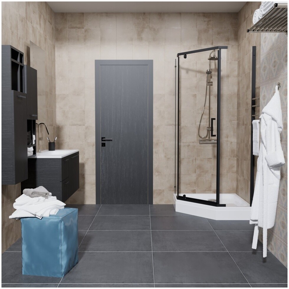 Душевой уголок пятиугольный 100х100 см белый, черный Triton "Дека-Блэк" Щ0000062933 - изображение 7