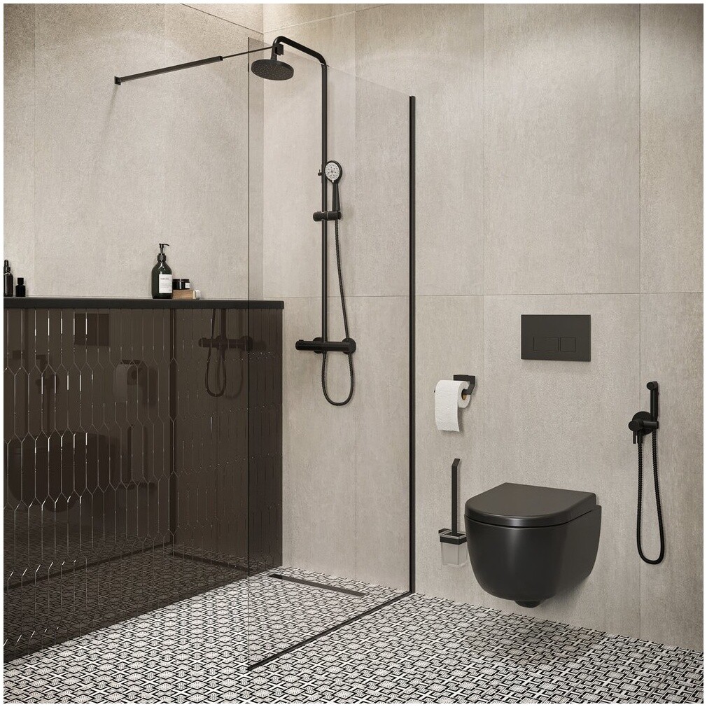 Унитаз подвесной черный Bocchi Parma 1417-004-0129 с инсталляцией Geberit 458.128.21.1 - изображение 4