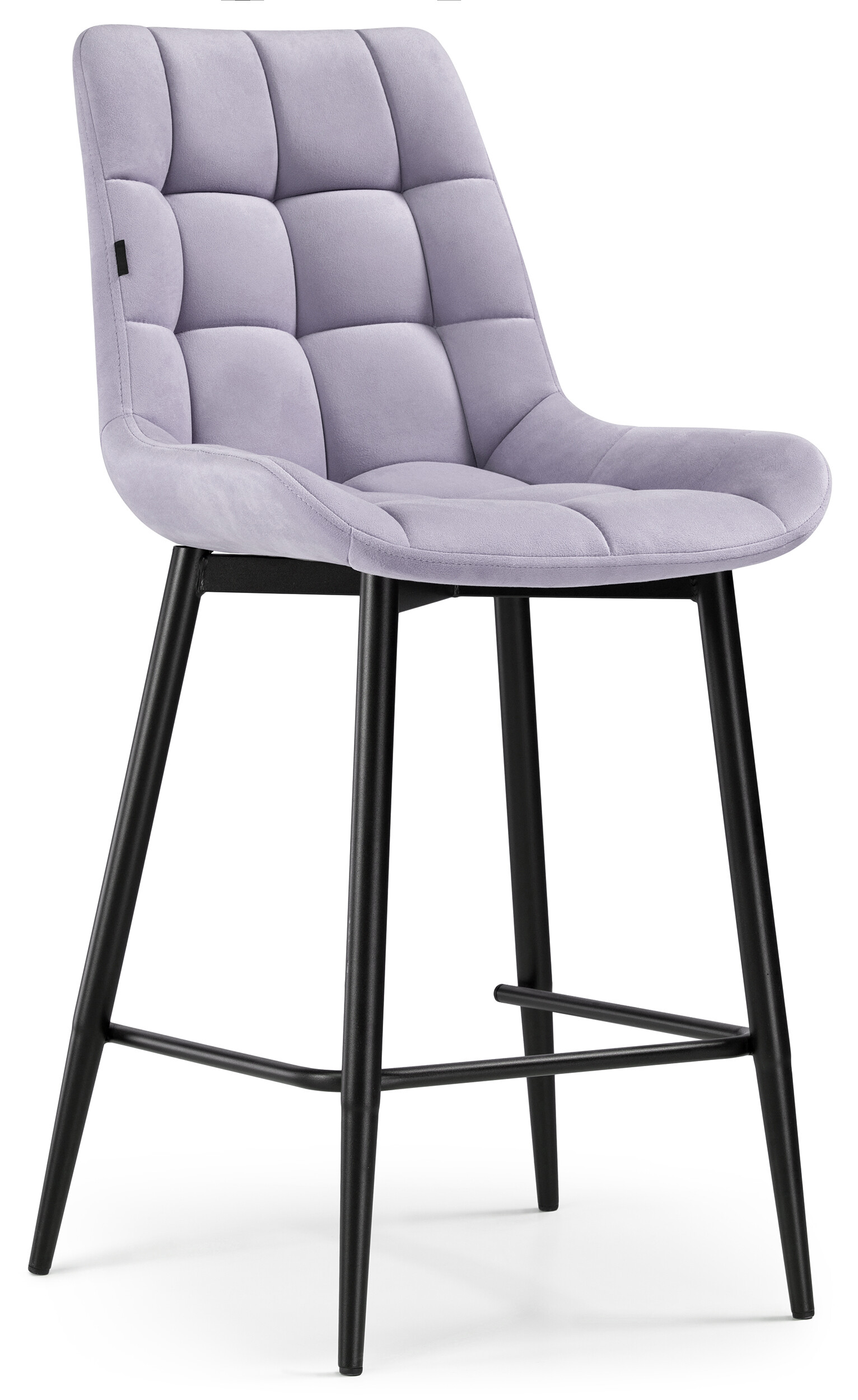Полубарный стул на металлических ножках серо-лиловый, черный &quot;Алст&quot;