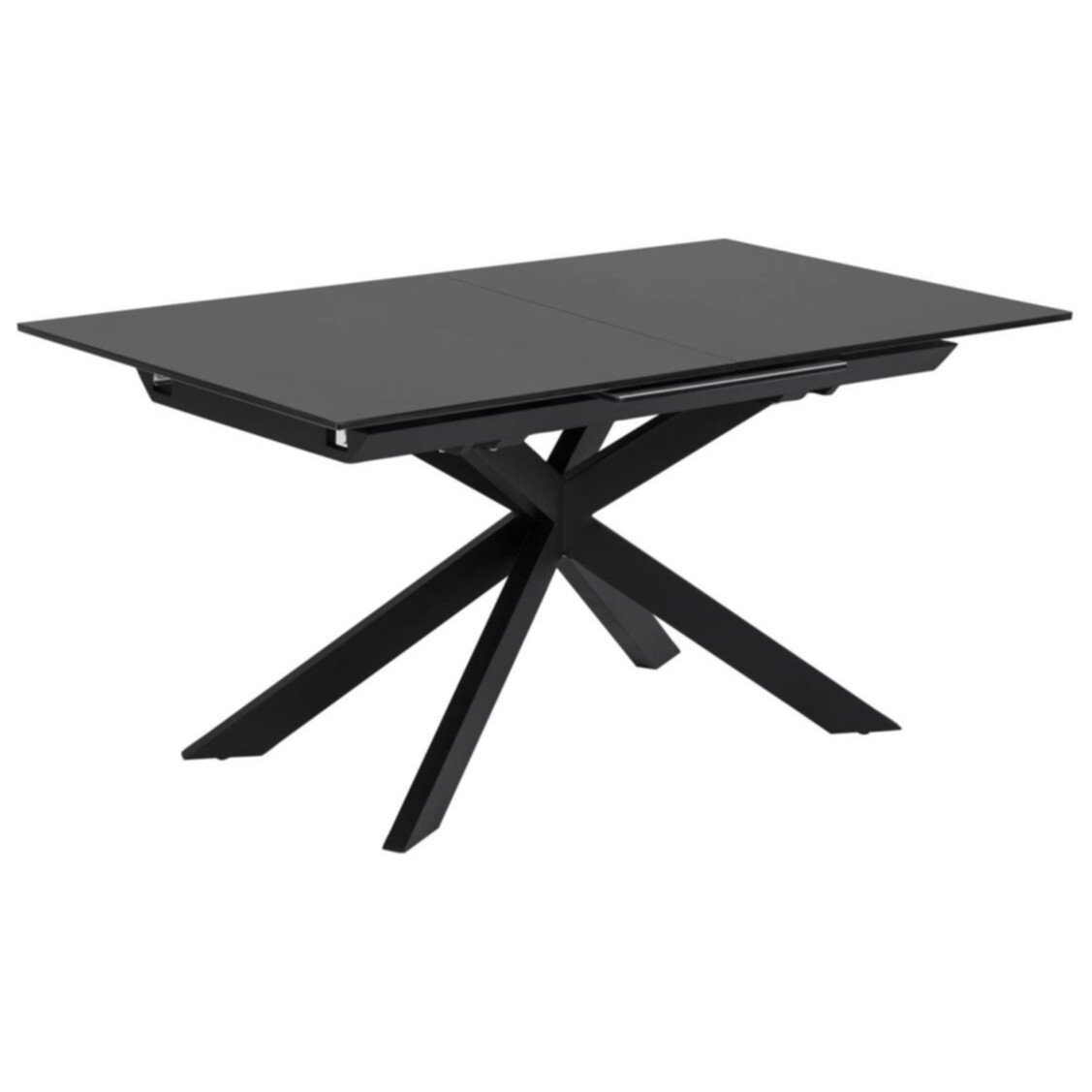 Обеденный стол раздвижной со стеклянной столешницей черный 160-210 см Atminda от La Forma