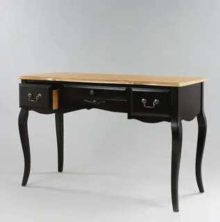 Письменный деревянный стол с 3 ящиками топ итальянский орех, черный с эффектом старения Belveder
