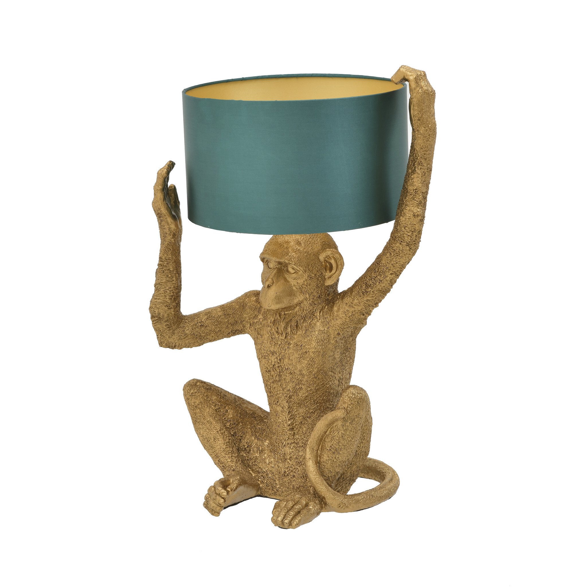 Лампа настольная золотая с бирюзовым абажуром Zoo