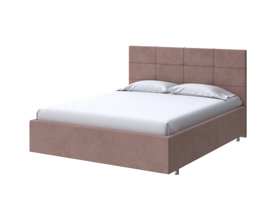 Кровать двуспальная велюровая шоколадная 160x200 см Neo