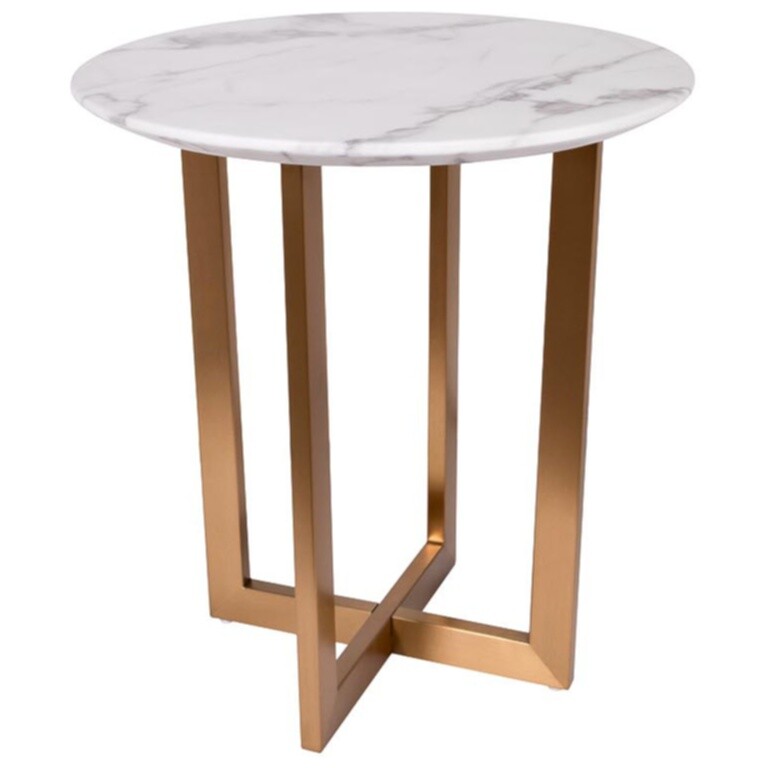Приставной столик круглый с белым топом 55 см
