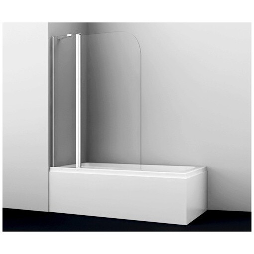 Штора стеклянная на ванну 140х110 см хром Wasserkraft Leine 35P02-110 Fixed