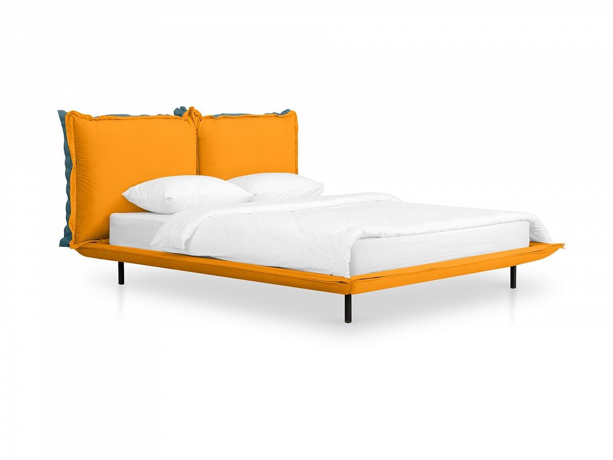 Кровать двуспальная 160х200 см желтая Barcelona 
