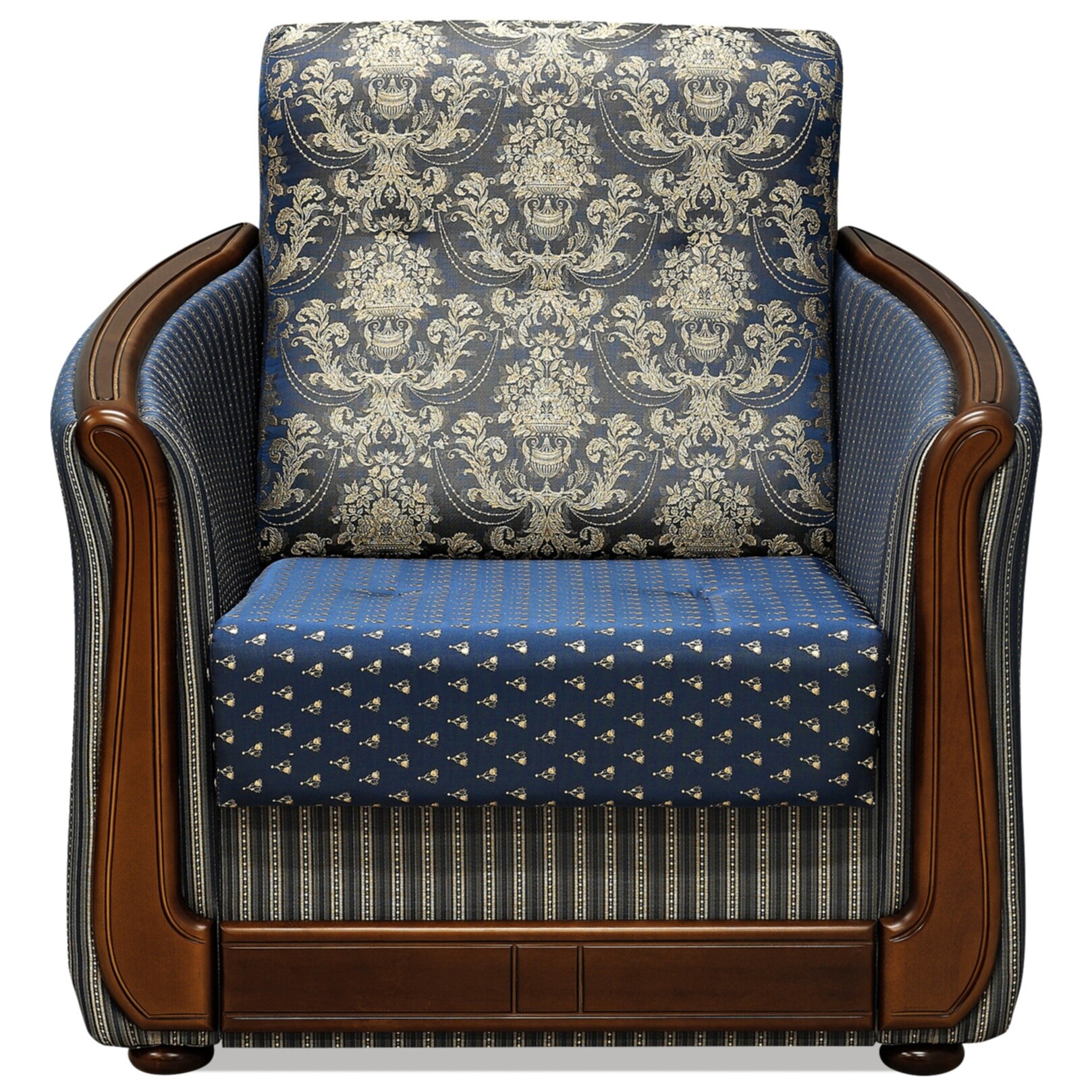 Кресло мягкое с подлокотниками синее &quot;Дива-А3&quot; New