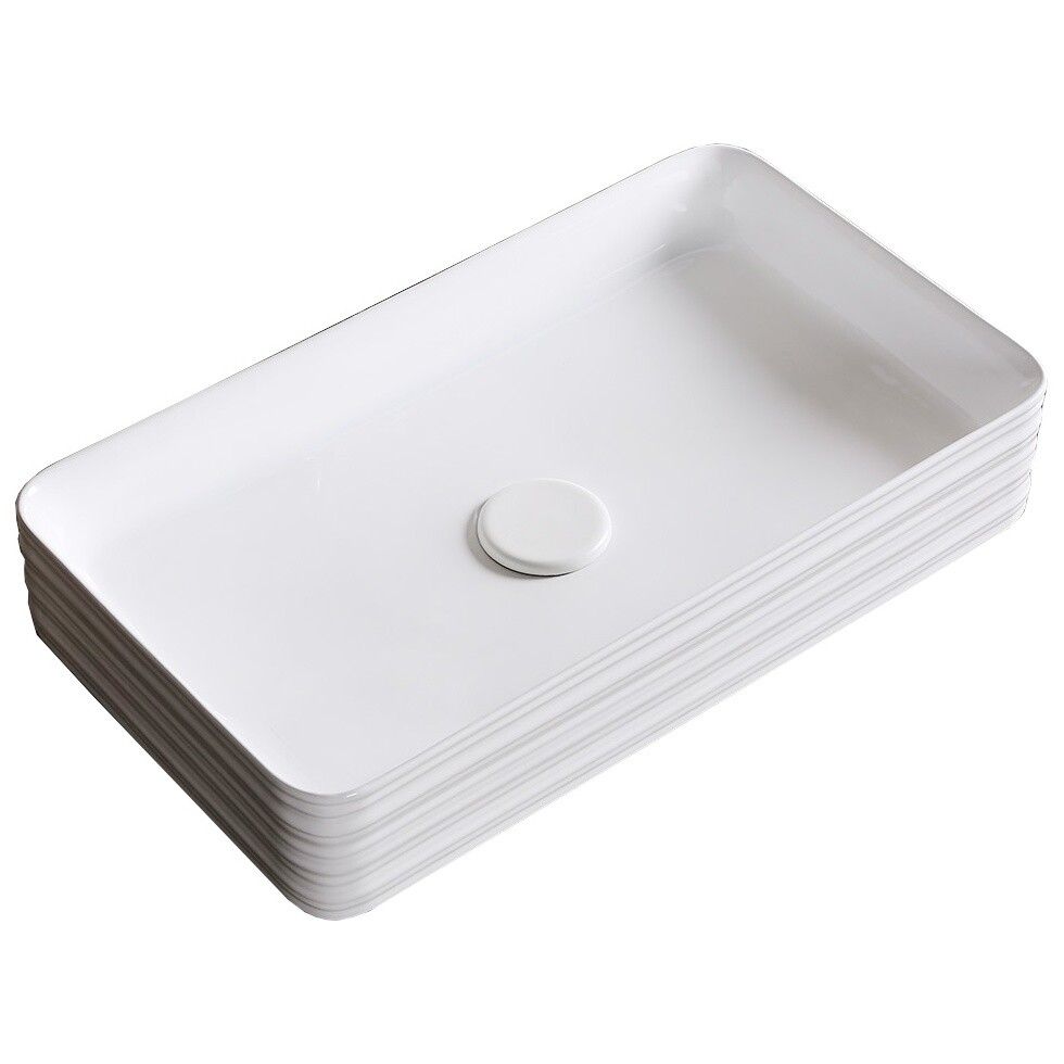Раковина накладная керамическая прямоугольная белая Cerutti SPA CR0053