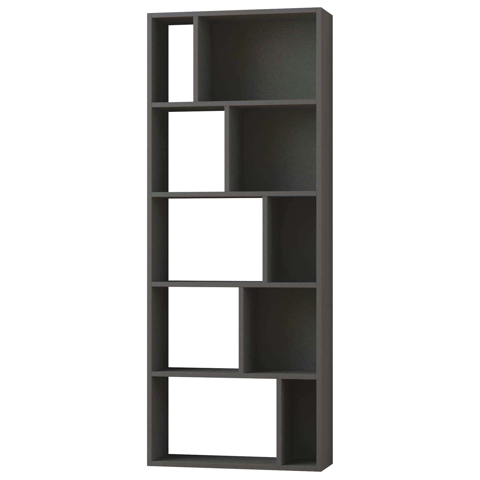 Стеллаж деревянный прямой серый Onda Bookcase Anthracite LEV00603