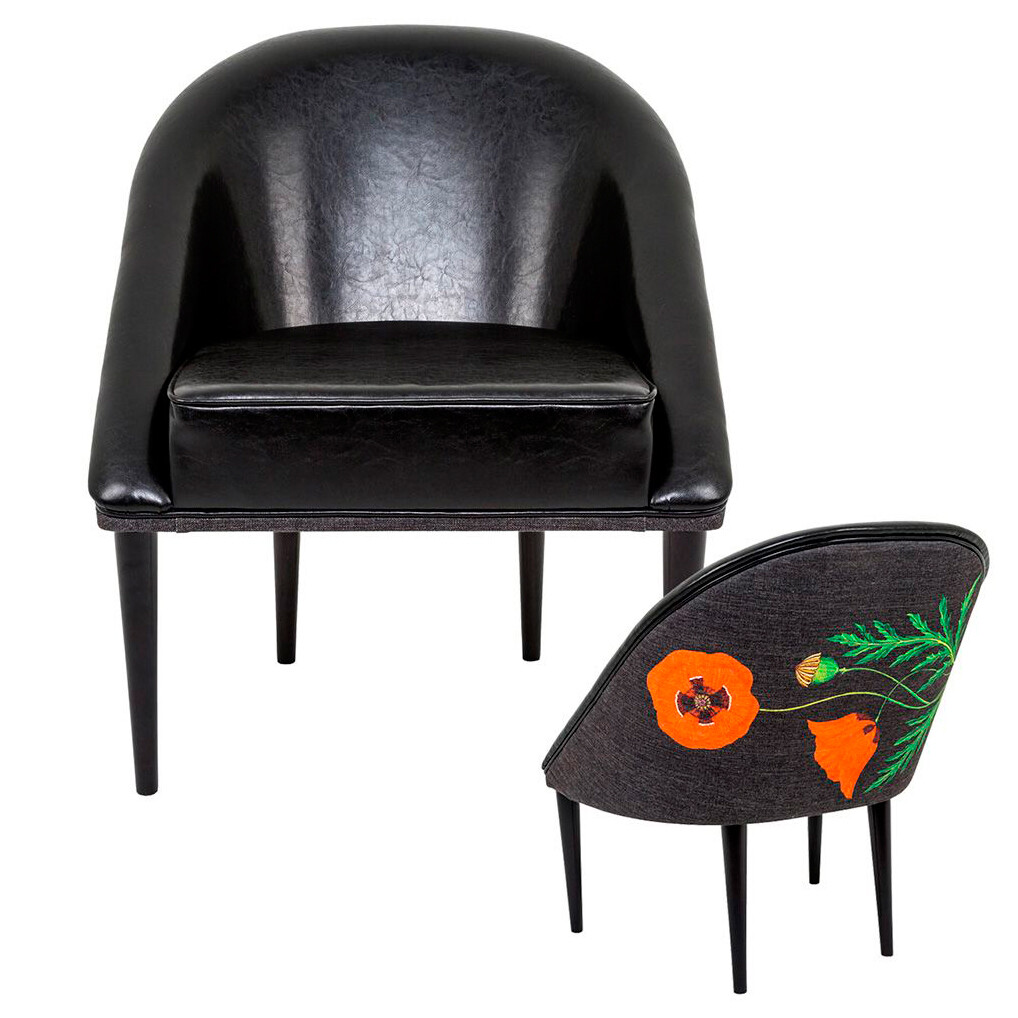 Кресло дизайнерское черное с высокими ножками &quot;Чистая любовь. Нуар&quot; 3112895
