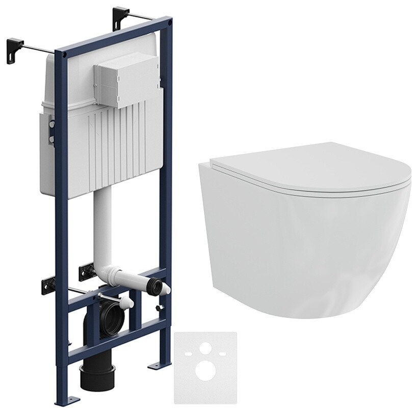 Унитаз подвесной белый Creto Cer C1 Plus 1001-002Cer-C1W-1 с инсталляцией Am.Pm ProC I012707