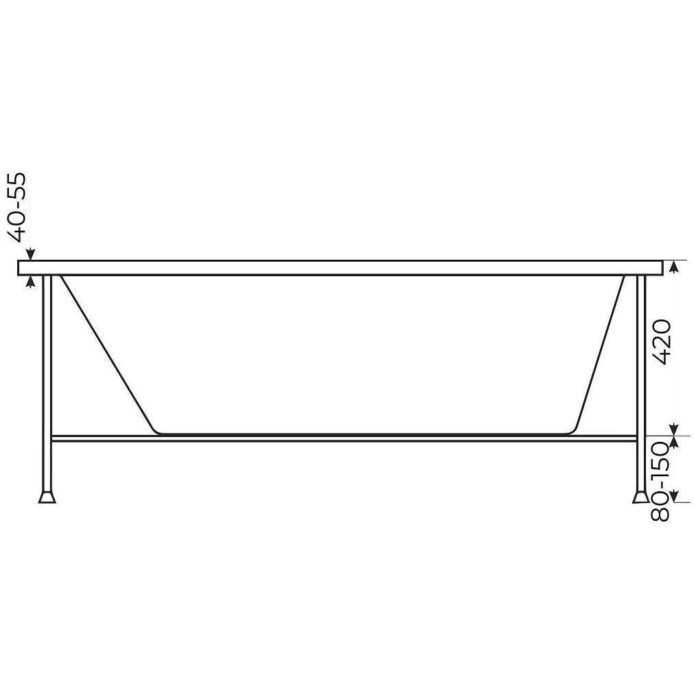 Ванна акриловая прямоугольная 75х170 см белая Creto Ares 1-1144 - изображение 12